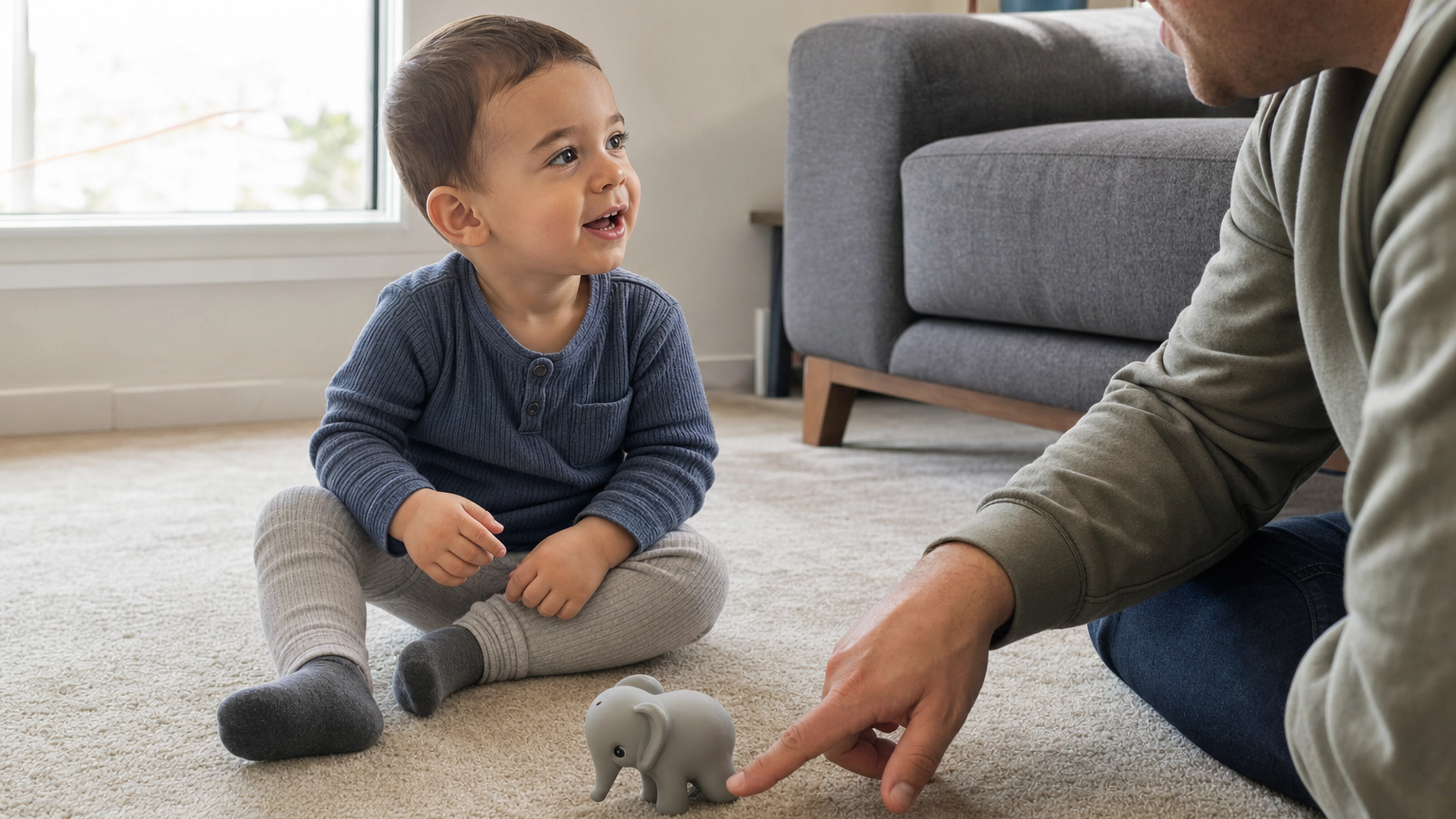 Illustration éditoriale pour l’article « Le développement du langage chez le bébé de 2 ans »