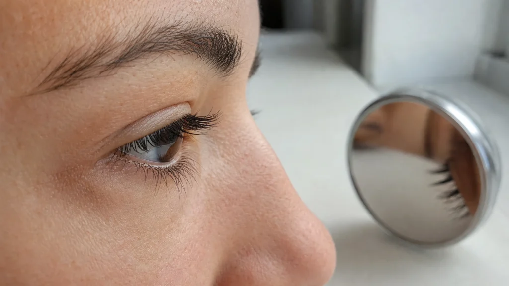 Illustration éditoriale pour l’article « Comprendre le cycle de vie des cils pour un regard sublimé »