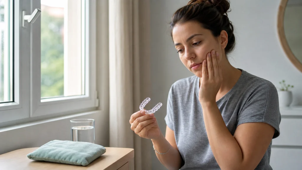 Illustration éditoriale pour l’article « Comment soulager et gérer votre douleur Invisalign »