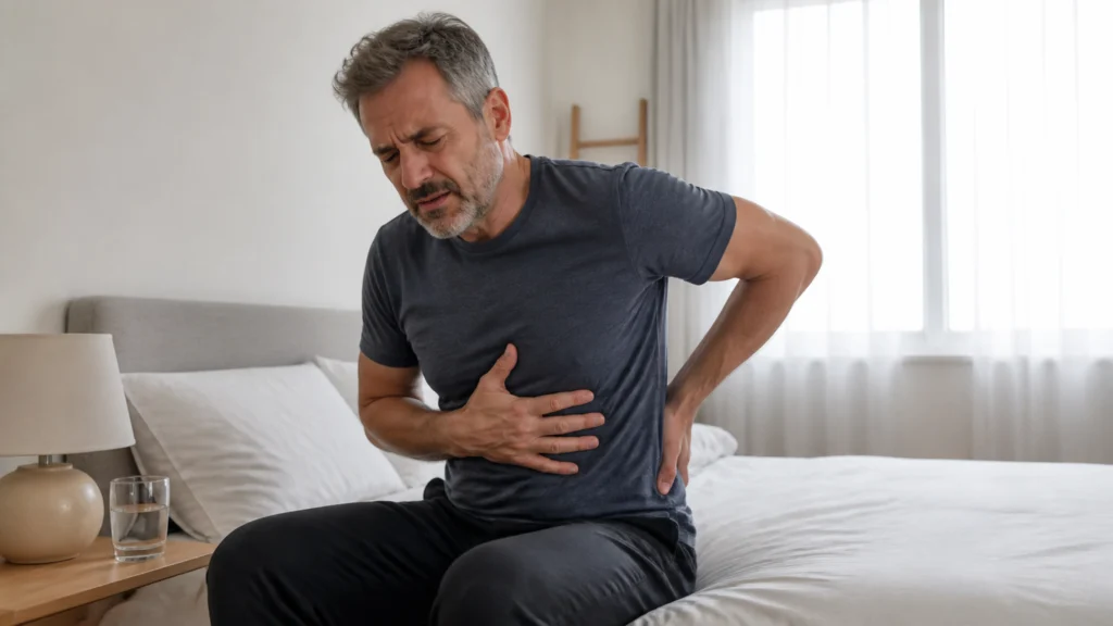 Illustration éditoriale pour l’article « Cancer du pancréas et douleur au dos : les signes d'alerte »
